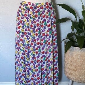 Kathy Comelli for Lady Shapely multi color floral midi skirt Whimsigoth,